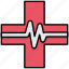 healthcare, hospital, medical, cross, pulse 