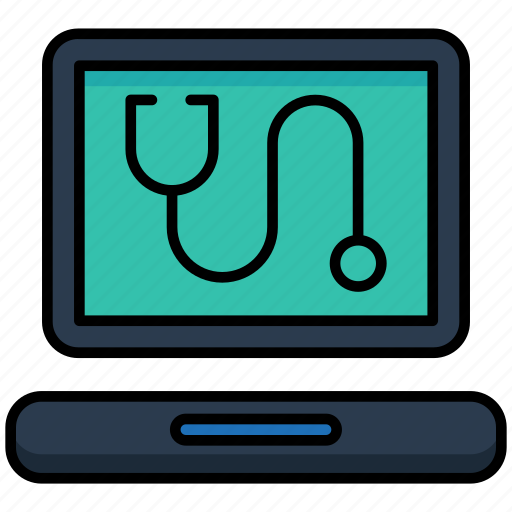 Healthcare, online, medical, laptop, stethoscope icon - Download on Iconfinder