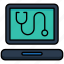healthcare, online, medical, laptop, stethoscope 