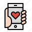 app, heart, love, mobile, phone, smartphone 
