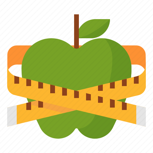 Apple, diet, healthy, measuring, tape icon - Download on Iconfinder