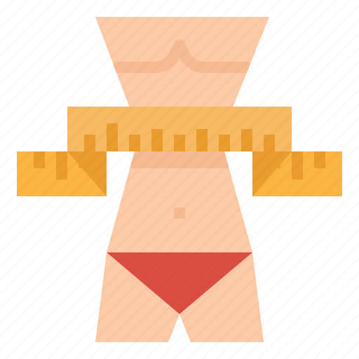 Fitness, measuring, tape, thin, waist, woman icon - Download on Iconfinder