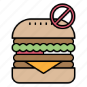 hamburger, no, sign, junk, food, diet