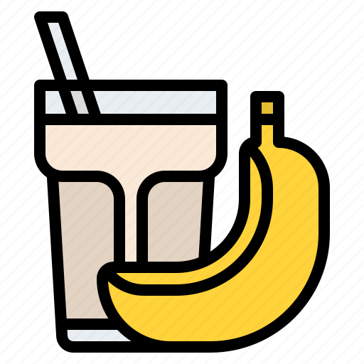 Banana, and, milk, breakfast, healthy, food icon - Download on Iconfinder