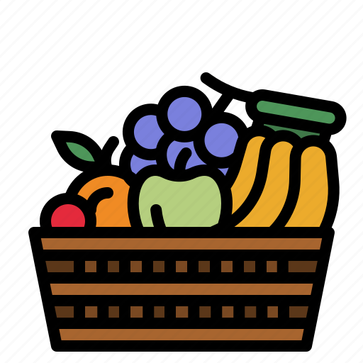 Fruits, apple, basket, banana, papaya icon - Download on Iconfinder