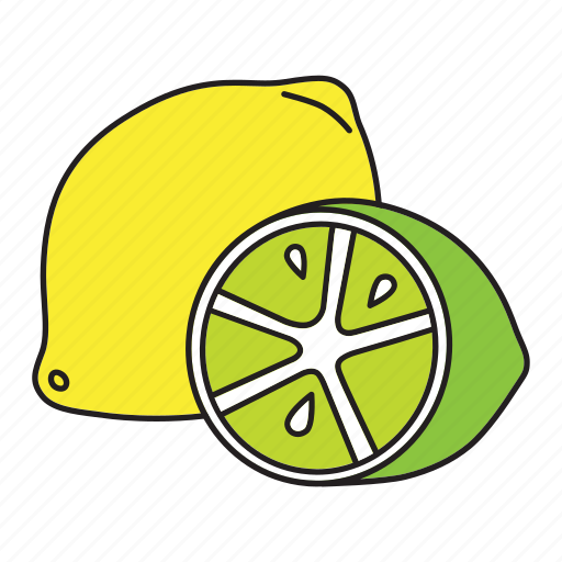 Food, friut, half, healthy, lemon, lime, yellow icon - Download on Iconfinder
