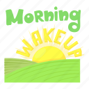 cartoon, morning, object, time, up, wake, wakeup