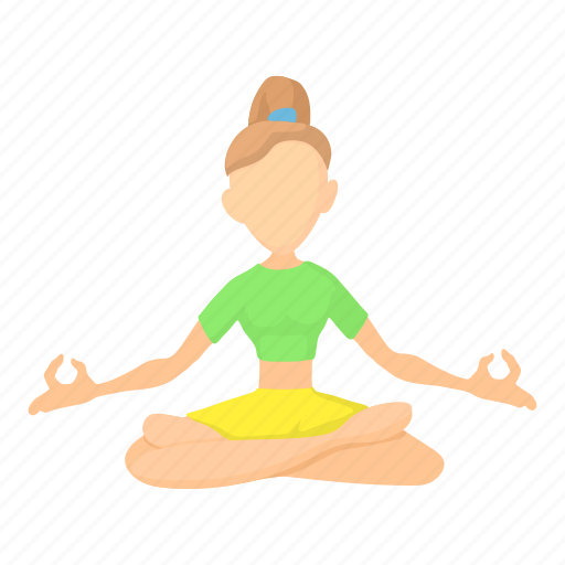 Cartoon, girl, health, object, pose, sport, yoga icon - Download on Iconfinder
