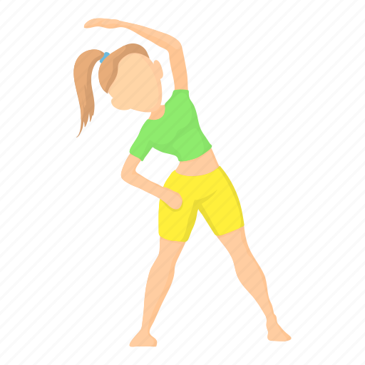 Cartoon, doing, exercises, girl, health, object, sport icon - Download on Iconfinder