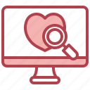 searching, love, romance, loupe, valentines, magnifier