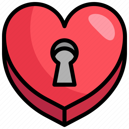 Locked, heart, lock, padlock, love, romance icon - Download on Iconfinder