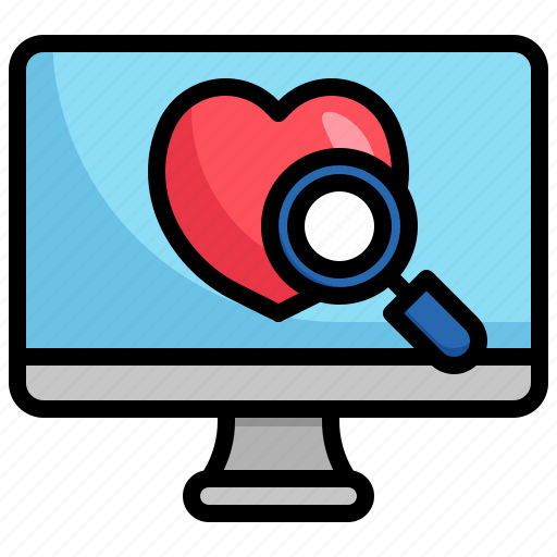 Searching, love, romance, loupe, valentines, magnifier icon - Download on Iconfinder