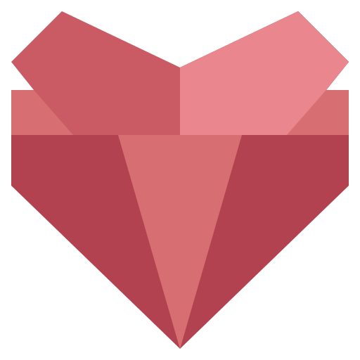 Heart9, love, romance, shape, origami icon - Free download