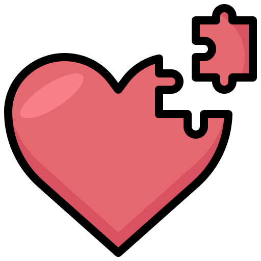 Heart1, love, romance, shape, jigsaw icon - Free download