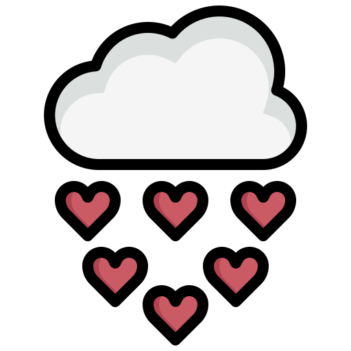 Heart22, love, romance, shape, rain icon - Free download