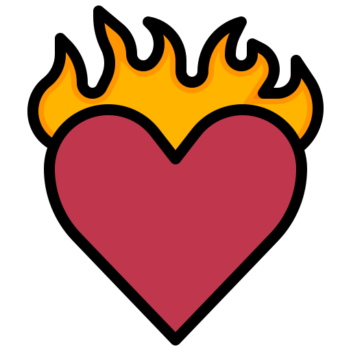 Heart6, love, romance, shape, fire icon - Free download