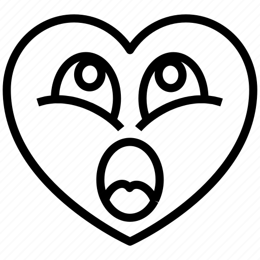 Heart, emoji, face, love, emotion, valentine day, shocked icon - Download on Iconfinder