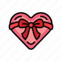 heart, gift, ribbon, bow, love, romantic