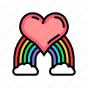 heart, rainbow, love, romantic, valentine, decoration