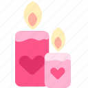 candle, candles, heart, love, romance, valentine, valentine's