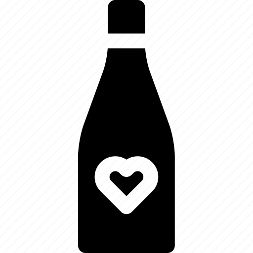 Beverage, bottle, champagne, favorite, heart, love, wine icon - Download on Iconfinder