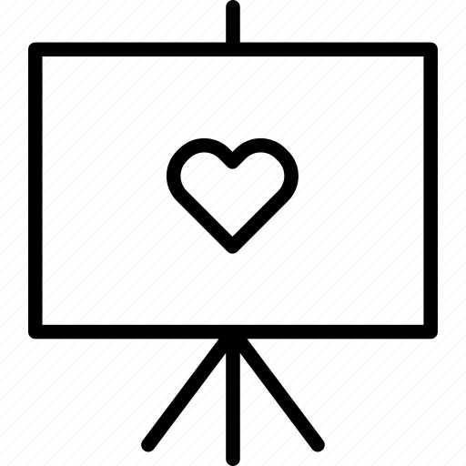 Heart, love, passion, presentation, whiteboard, workshop icon - Download on Iconfinder