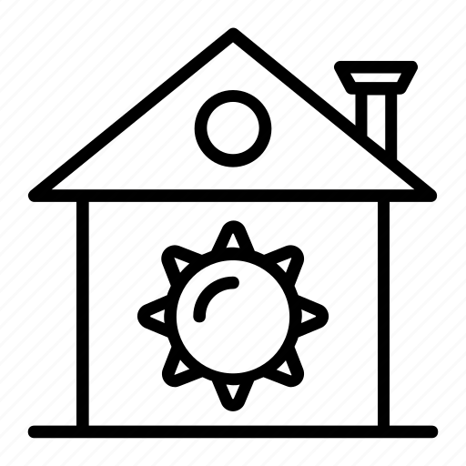 Estate, home, house, property, sun, sunny house icon - Download on Iconfinder