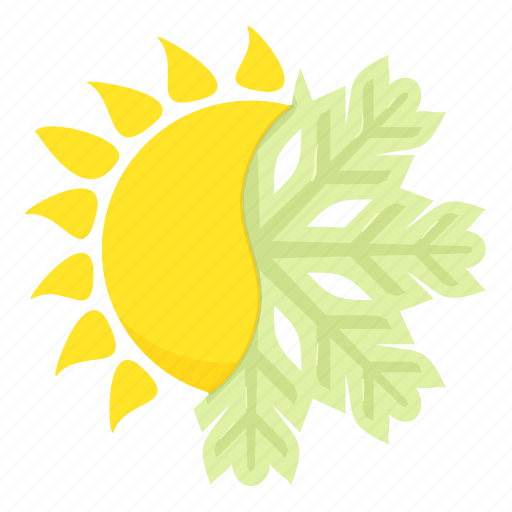 Cartoon, climate, cold, hot, snowflake, summer, weather icon - Download on Iconfinder