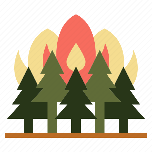 Forest, fire, heat, wave, weather, temperature, global icon - Download on Iconfinder