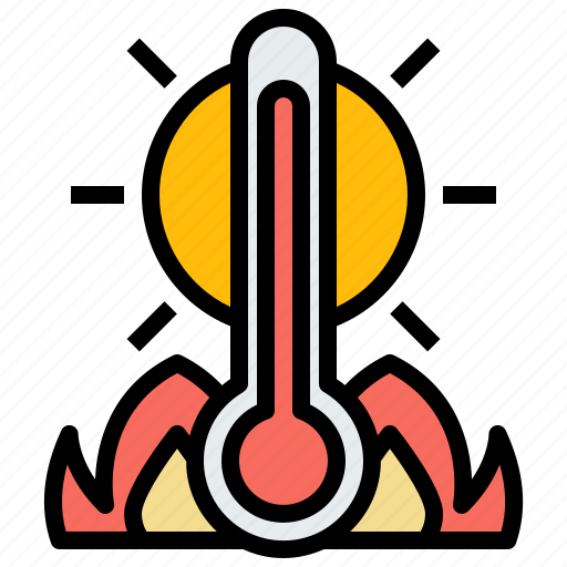Thermometer, heat, wave, weather, temperature, global, warming icon - Download on Iconfinder