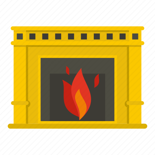 Electric, fire, fireplace, heat, home, interior, orange icon - Download on Iconfinder