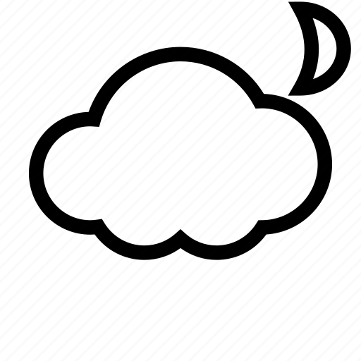 Cloud, cloudy, evening, moon, night, overnight, partly cloudy icon - Download on Iconfinder