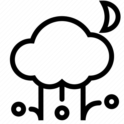Cloud, hail, hailing, moon, night, overnight, storm icon - Download on Iconfinder