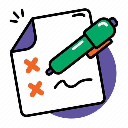 Exam, test, examination, paper, ballpoint, school, education icon - Download on Iconfinder