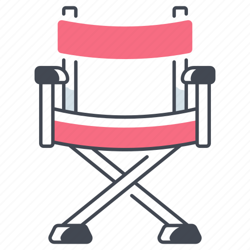 Director chair, director seat, camping chair, folding chair, movie director chair icon - Download on Iconfinder
