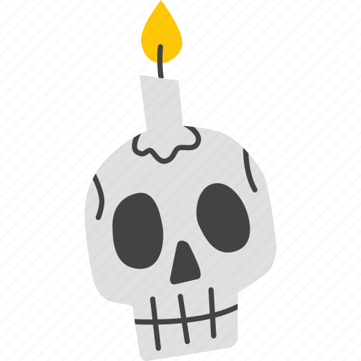 Skull, halloween, decorations, party, candle icon - Download on Iconfinder