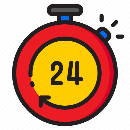 24hr, clock, help, stopwatch, support icon - Download on Iconfinder