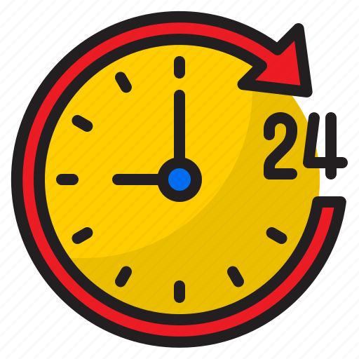 24hr, call, clock, help, support icon - Download on Iconfinder
