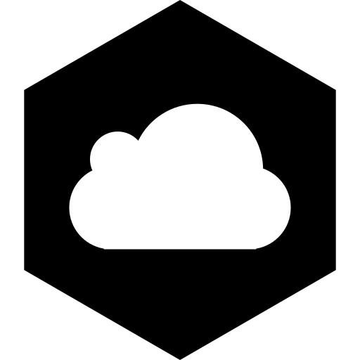 Cloud, hexagon, media, social icon - Free download