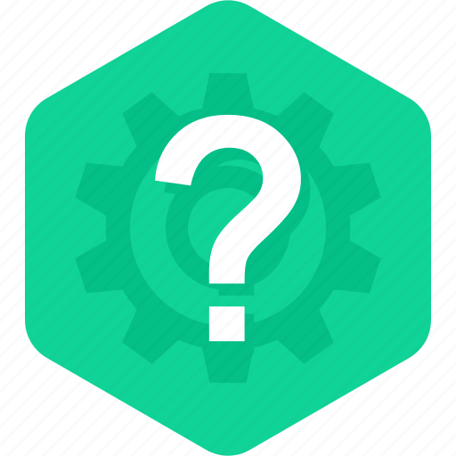 Ask, faq, gear, help, how, question icon - Download on Iconfinder