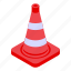 road, cone, isometric 