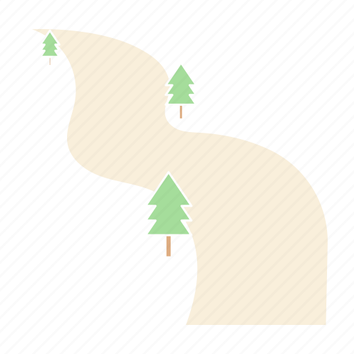 Road, aerial view, highway, curve, journey, tree, nature icon - Download on Iconfinder