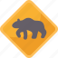 beware, sign, bear, dangerous, animal 
