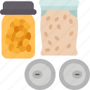food, supplies, can, seed, container