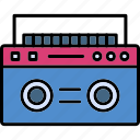 boombox, taperecorder, audio, cassette, music, stereo, icon