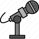 microphone, stand, boom, mic, icon