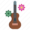 guitar, music, multimedia, acoustic, string, instrument, flower 