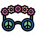 glasses, funny, hippies, flower, mustache
