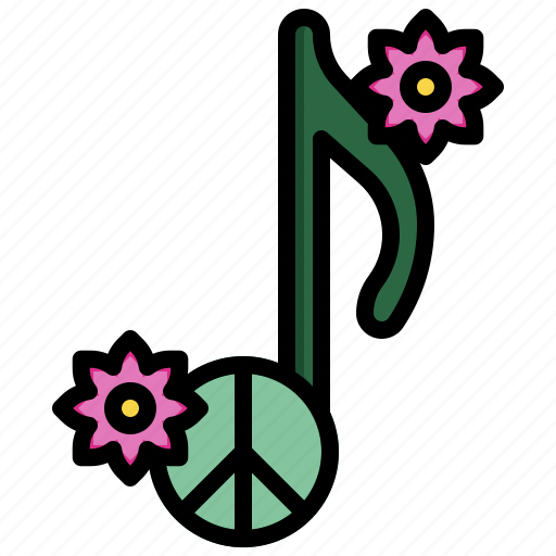 Music, flower, peace, note, song icon - Download on Iconfinder