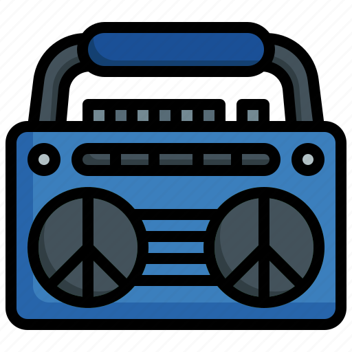 Radio, cassette, tape, music, peace icon - Download on Iconfinder